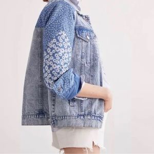 Avec Les Filles floral denim patchwork jacket
